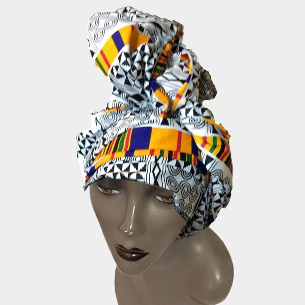 African Wax Fabric Head Wrap/ Multi